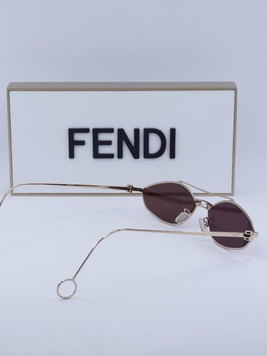 Fendi FE40114U-Y 33U Oval Sunglasses - Gold / Bordeaux Mirror main image 7